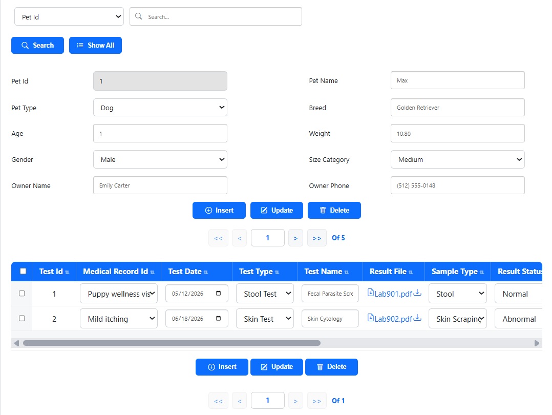 Master-Detail form generated by Smart Form Maker
