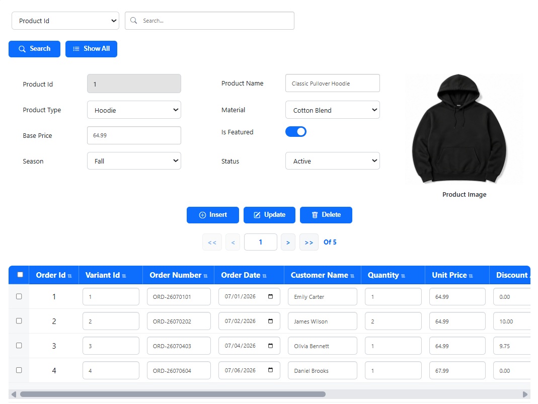Master-Detail form with image right generated by Smart Form Maker
