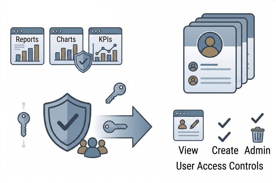 Security and User Management - role-based access control for Smart Report Maker