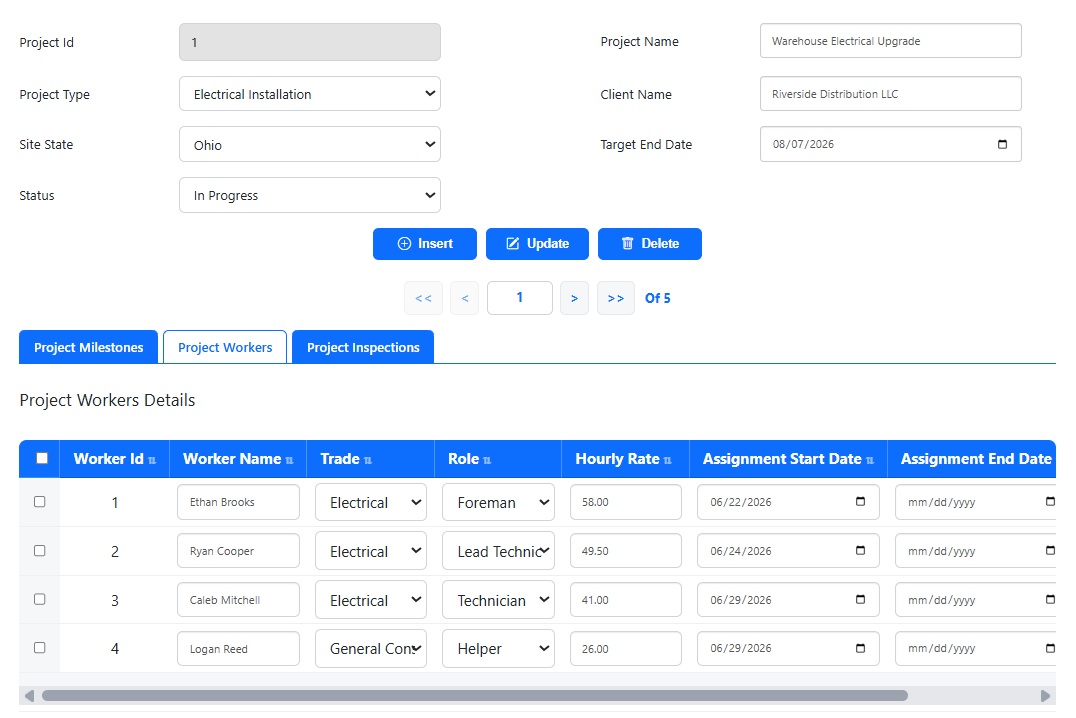 Tabbed Master-Detail form generated by Smart Form Maker
